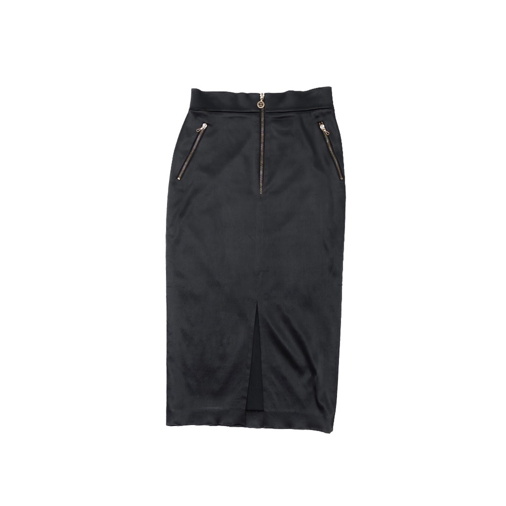 VTG Chanel High-Waisted Black Satin Pencil Skirt – Karl‎ Lagerfeld Era